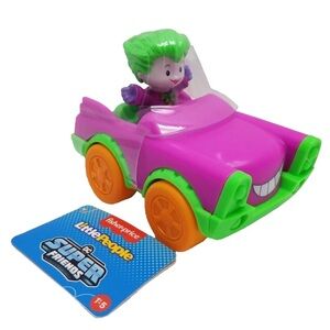Fisher-Price Little People DC Super Friends The Joker Figure & Jokermobile (NWT)